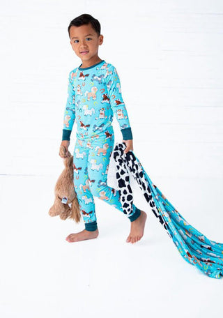 Birdie Bean Boy's Long Sleeve Pajama Set - Toby (Horses)