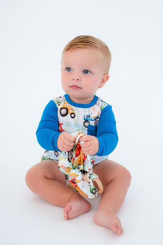 Birdie Bean Boys Long Sleeve T-Shirt Bubble Romper - Billy Trucks and Tractors