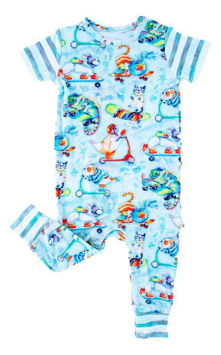 Birdie Bean Boys Short Sleeve Romper - Brody Skateboard Pets