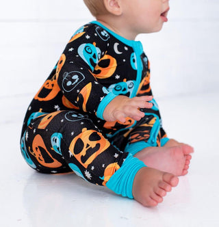 Birdie Bean Convertible Footie Romper - Dex (Jack O'Lanterns) Glow-in-the-Dark