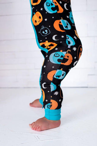 Birdie Bean Convertible Footie Romper - Dex (Jack O'Lanterns) Glow-in-the-Dark