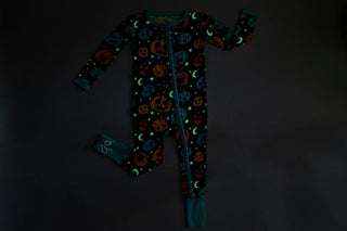 Birdie Bean Convertible Footie Romper - Dex (Jack O'Lanterns) Glow-in-the-Dark