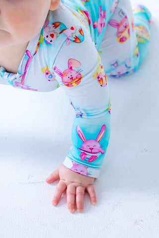 Bamboo Convertible Footie Romper - Elijah (Chick & Bunny Eggs) Baby & Toddler Sleepwear