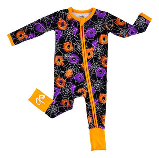 Bamboo Convertible Footie Romper - Gomez (Spider Webs on Graffiti) Glow-in-the-Dark Baby & Toddler Sleepwear