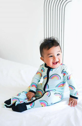 Convertible Footie Romper - Mila (Rainbows) Baby & Toddler Sleepwear