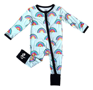 Convertible Footie Romper - Mila (Rainbows) Baby & Toddler Sleepwear