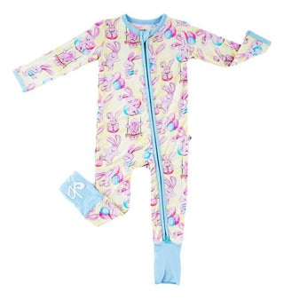 Birdie Bean Convertible Footie Romper - Oliver (Stuffed Bunnies)