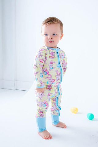 Bamboo Convertible Footie Romper - Oliver (Stuffed Bunnies) Birdie Bean