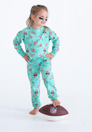 Birdie Bean Girl's Bamboo Long Sleeve Crewneck Sweatshirt and Pants Outfit Set - Elliot (Football)