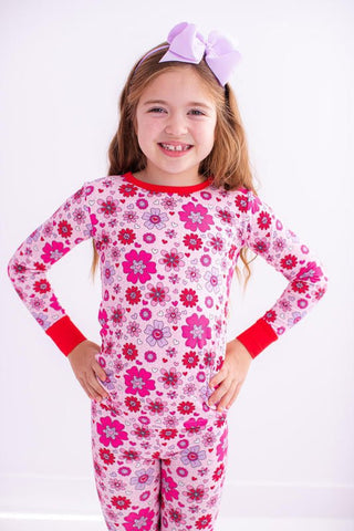 Birdie Bean Girl's Bamboo Long Sleeve Pajama Set - Remi (Floral) 