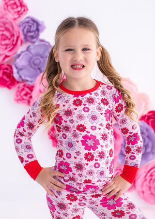 Birdie Bean Girl's Bamboo Long Sleeve Pajama Set - Remi (Floral) 