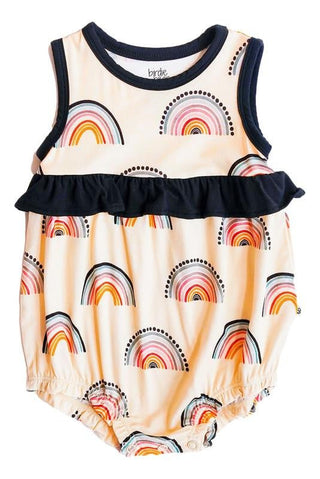 Birdie Bean Girls Bubble Romper - Theo Rainbows