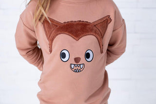 Girl's Bamboo Long Sleeve Crewneck Sweatshirt and Pants Outfit Set - Werewolf Furry Baby & Toddler Outfits