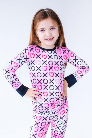 Birdie Bean Girl's Long Sleeve Pajama Set - Bella (XOXO)