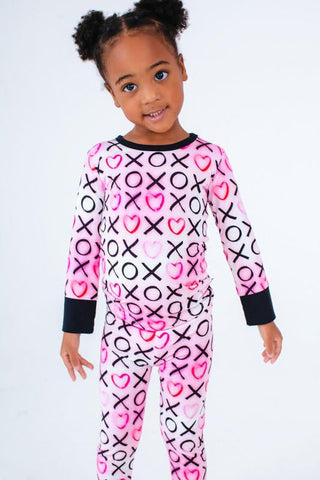 Birdie Bean Girl's Long Sleeve Pajama Set - Bella (XOXO)