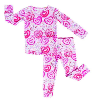 Girl's Long Sleeve Pajama Set - Juliette (Heart Donuts) Baby & Toddler Sleepwear