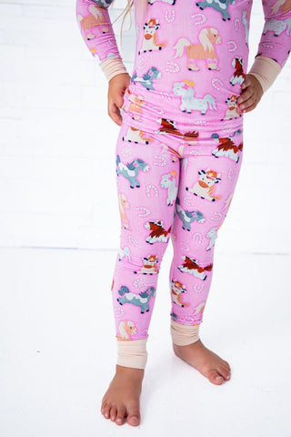 Birdie Bean Girl's Long Sleeve Pajama Set - Kelsea (Horses)