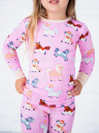 Birdie Bean Girl's Long Sleeve Pajama Set - Kelsea (Horses)