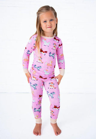 Girl's Bamboo Long Sleeve Pajama Set - Kelsea (Horses) Baby & Toddler Sleepwear