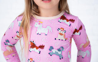 Birdie Bean Girl's Long Sleeve Pajama Set - Kelsea (Horses)