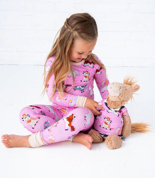 Girl's Bamboo Long Sleeve Pajama Set - Kelsea (Horses) Baby & Toddler Sleepwear