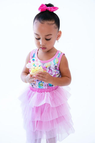 Birdie Bean Girl's Tank Top and Tulle Skirt Outfit Set - Harper (Birthday)