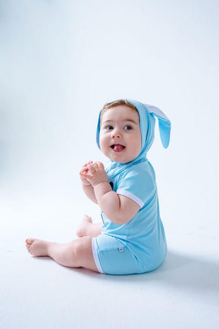 Bamboo Hooded Shortie Romper - Bunny Birdie Bean