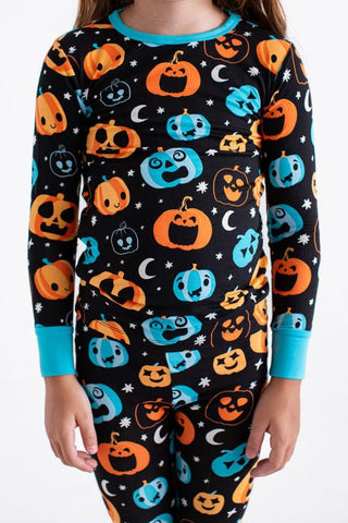 Birdie Bean Long Sleeve Pajama Set - Dex (Jack O'Lanterns) Glow-in-the-Dark