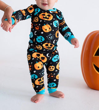 Birdie Bean Long Sleeve Pajama Set - Dex (Jack O'Lanterns) Glow-in-the-Dark