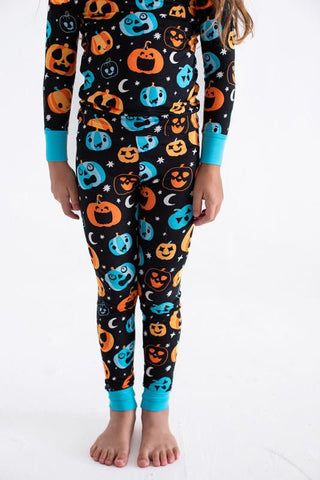 Birdie Bean Long Sleeve Pajama Set - Dex (Jack O'Lanterns) Glow-in-the-Dark