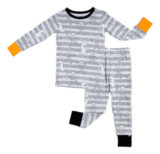 Birdie Bean Long Sleeve Pajama Set - Georgie (Stripes with Ghosts and Skeleton) Glow-in-the-Dark | Cozy Sleepies provide warmth and snugness for better sleep.