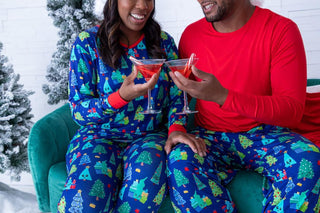 Men's Bamboo Long Sleeve Lounge Pajama Set - Kevin (Christmas Trees) Pajamas