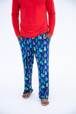 Birdie Bean Men's Bamboo Long Sleeve Lounge Pajama Set - Kevin (Christmas Trees)