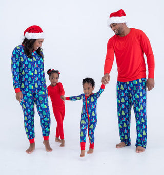 Birdie Bean Men's Bamboo Long Sleeve Lounge Pajama Set - Kevin (Christmas Trees)