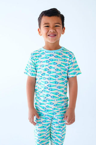 Birdie Bean Short Sleeve Pajama Set - Brooks (Fish)