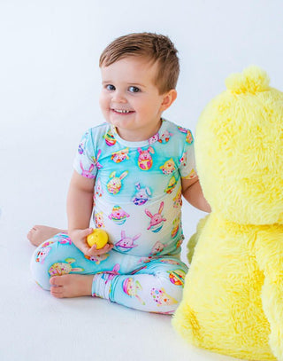 Bamboo Short Sleeve Pajama Set - Elijah (Chick & Bunny Eggs) Baby & Toddler Sleepwear