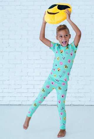 Bamboo Short Sleeve Pajama Set - Marley (Smiles) Birdie Bean