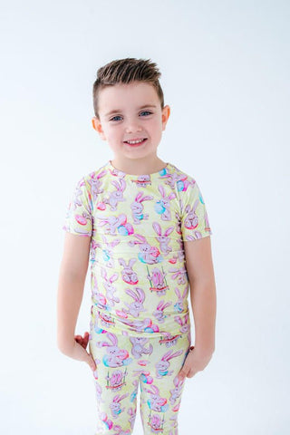 Birdie Bean Short Sleeve Pajama Set - Oliver (Stuffed Bunnies)