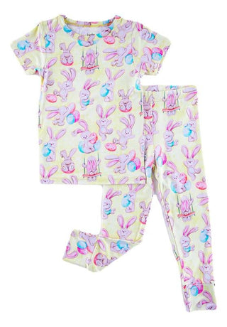 Birdie Bean Short Sleeve Pajama Set - Oliver (Stuffed Bunnies) | Cozy Sleepies provide warmth and snugness for better sleep.