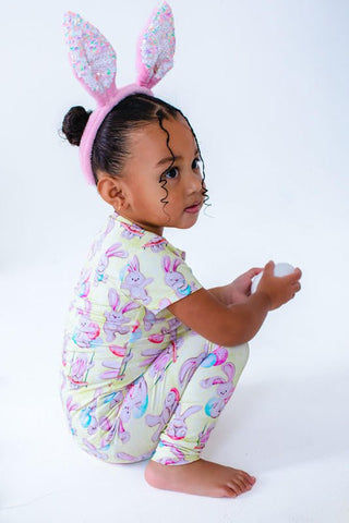 Birdie Bean Short Sleeve Pajama Set - Oliver (Stuffed Bunnies)