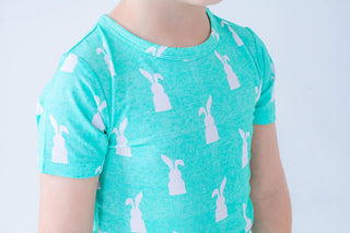 Birdie Bean Short Sleeve Pajama Set - Simon (Bunny On Mint)