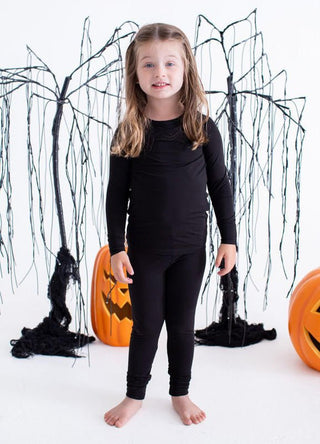 Birdie Bean Solid Long Sleeve Pajama Set - Raven