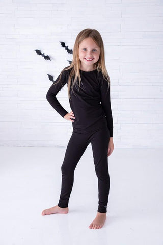 Birdie Bean Solid Long Sleeve Pajama Set - Raven