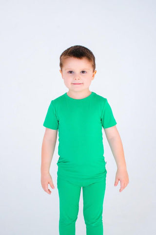 Birdie Bean Solid Short Sleeve Pajama Set - Clover (Green)