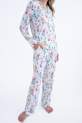 Birdie Bean Women's Bamboo Long Sleeve Lounge Pajama Set - Fritz (Nutcrackers and Gift Boxes)