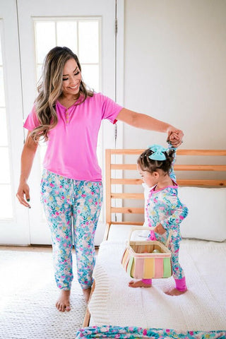 Women's Bamboo Short Sleeve Lounge Pajama Set - Lilly (Bunnies) Pajamas