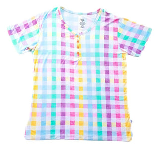 Birdie Bean Womens Short Sleeve Lounge Pajama Set - Mae Gingham