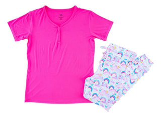 Birdie Bean Womens Short Sleeve Lounge Pajama Set - Penelope Rainbows | Cozy Sleepies provide warmth and snugness for better sleep.