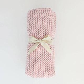 Blush Garter Stitch - Knit Blanket Baby