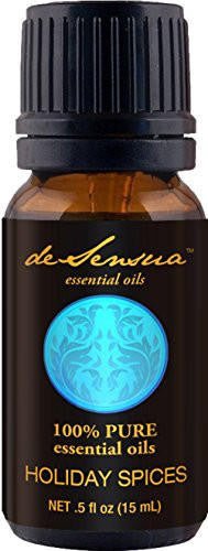 Holiday Spices Essential Oils Blend by deSensua (15 ml) – Pure – Add to Aromatherapy Diffuser or Potpourri – Ideal Fall, Winter Therapeutic Stress Reliever – Cinnamon, Nutmeg, Orange DeSensua